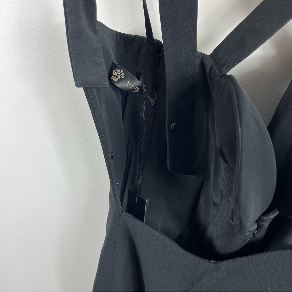 Versace Runway Sleeveless Bustier Criss Cross Strap Evening Gown 8 NWT Black - Picture 14 of 16